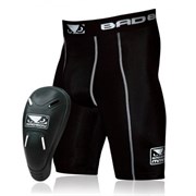 Компрессионные шорты с ракушкой Bad Boy Defender Compression Shorts &amp; Cup shor063